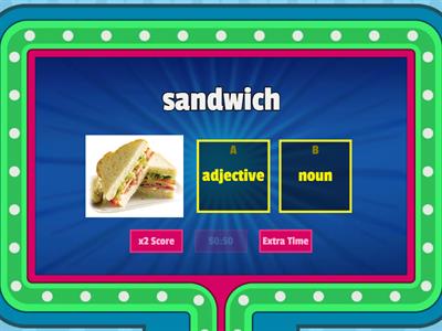 Word class sorting: Noun, Adjective