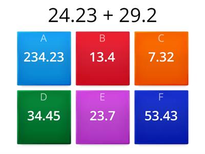 Adding and subtracting decimals