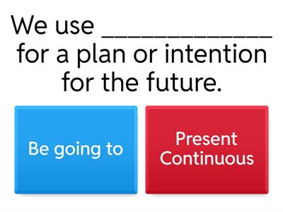 Present Continuous or Be going to