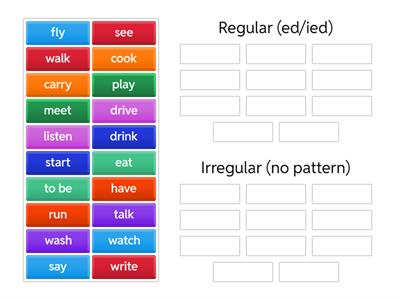 Irregular/regular past simple