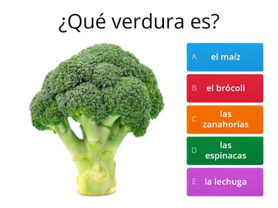 Las verduras quiz 