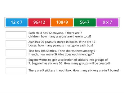 Multiplication and division word problems