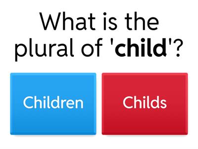 Irregular Plural Nouns Quiz