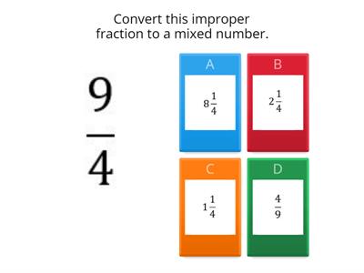 Converting Improper Fractions to Mixed Numbers