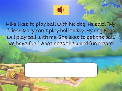 Reading Comprehension 1st Grade #A