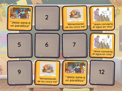 Memotest de los milagros de Jesús, vistos en clase
