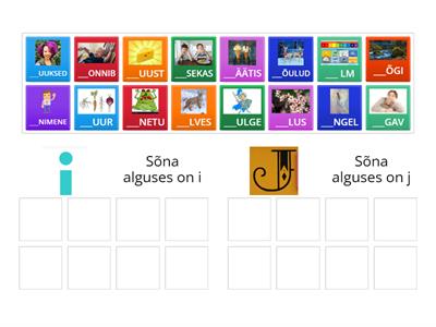 Kas sõna alguses on i või j? 1.klass