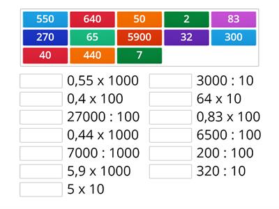   MOLTIPLICAZIONI E DIVISIONI PER 10, 100, 1000. COLLEGA IL RISULTATO.