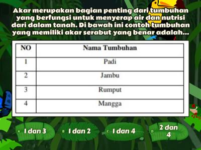 Latihan Soal Bagian Tubuh Tumbuhan dan Fungsinya Kelas 4 SD