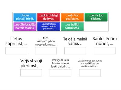 Sagrupē! Salikts sakārtots teikums. 