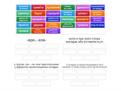 Ненаголошені Е / И в коренях слів