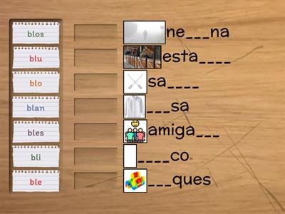 Combinaciones silábicas "Bl"