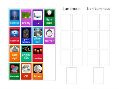 Luminous non luminous sort