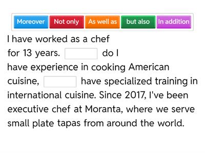 Addition Linking words