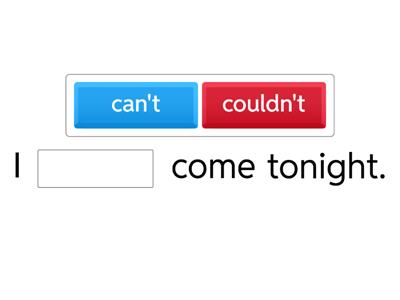can/could/can't/couldn't game