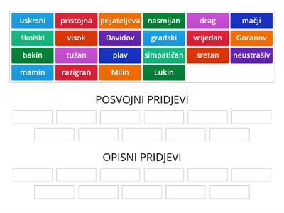 OPISNI I POSVOJNI PRIDJEVI