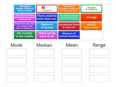 Mean, Median, Mode and Range Sort
