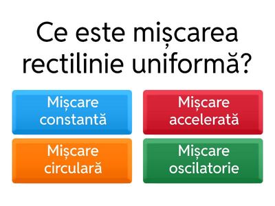 Test de Fizică: Mișcarea și Ecuațiile Mișcării
