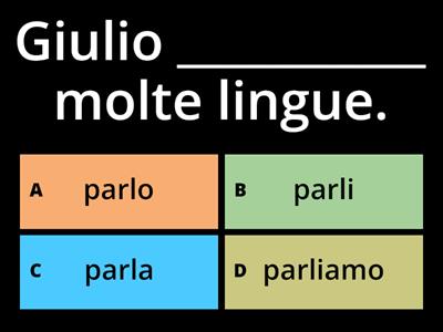 Verbi in italiano presente A1