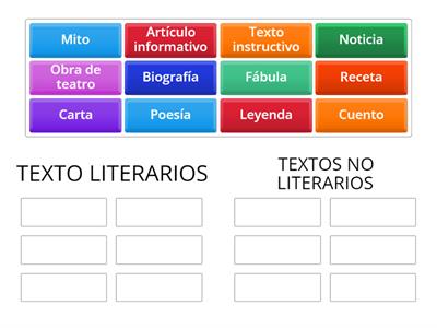 Texto literario  y no literario