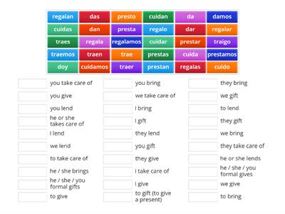 Transitive verbs, Span 2 