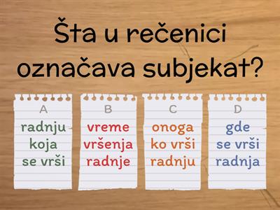 Subjekat i predikat,vežbanje 3.razred