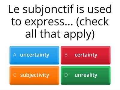 Quiz du subjonctif