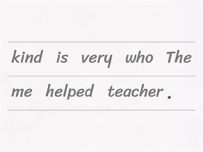 Defining Relative clauses sentence scramble