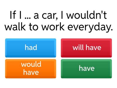 Second Conditional hw quiz