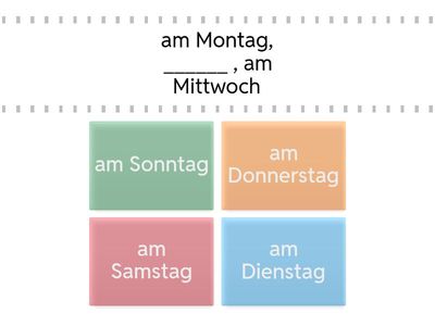 GERMAN DAYS OF THE WEEK Y8