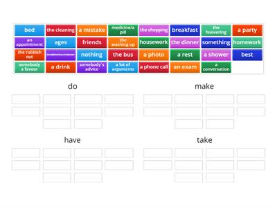 collocations do/make/have/take