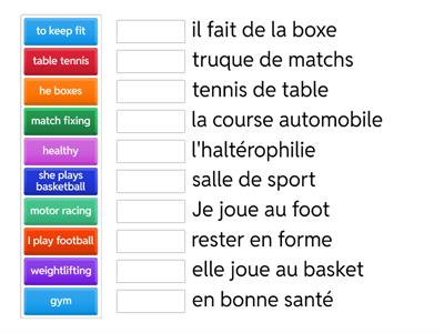 Sports vocabulary