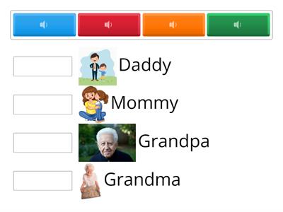 Match the picture with the audio about family