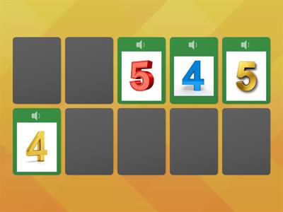 NUMBERS 1 TO 5 - matching pairs