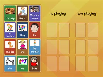 5-9 - Present Continuous Tense - Group Sort