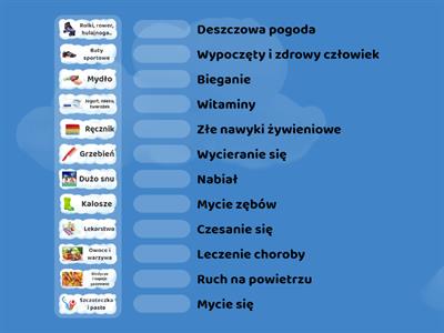 Co kojarzy się ze zdrowiem?- połącz w pary