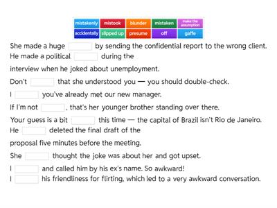 SpeakOut B2+ 3rd 6B Online blunders vocabulary practice