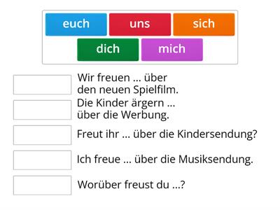 Reflexive Verben sich freuen, sich ärgern