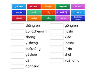 Y7 Jobs (Pinyin and English)