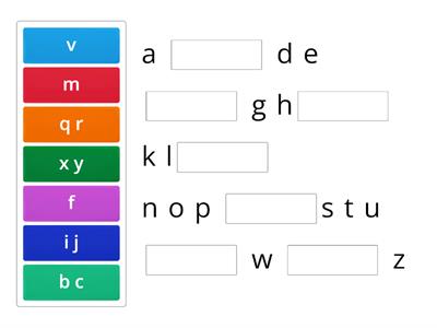 Alphabet missing letters 1