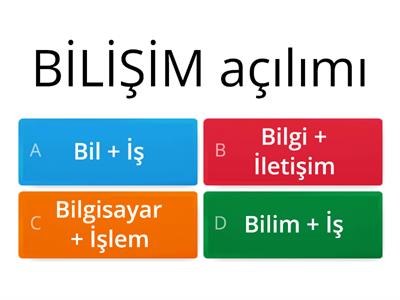 Bilişim Teknolojileri Temel Kavramlar