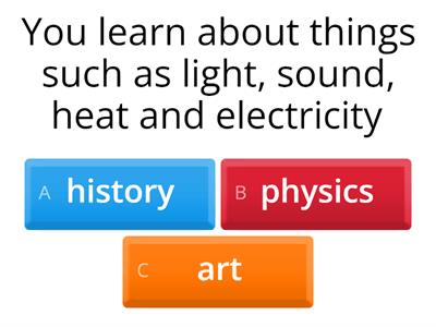 school subjects