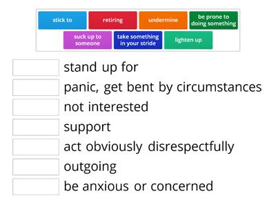 Outcomes Advanced Unit 2 ex. 3 p. 16  ANTONYMS 