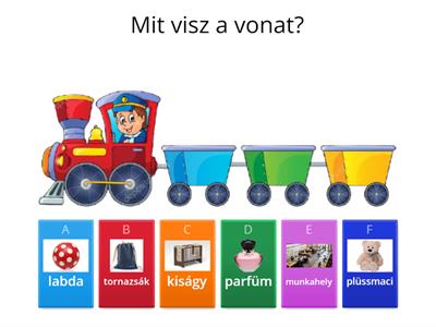 Mit visz a vonat? Csak olyan dolgokat visz, amelyek gyerekeknek valók! Kattints azokra a képekre!