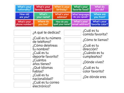 Personal information questions