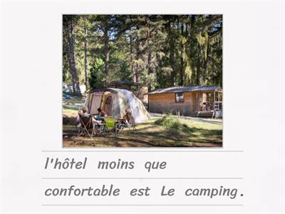 La comparaison et les vacances