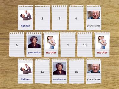 Family members memory game