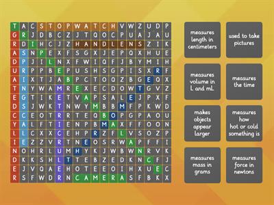 Science Tools Word Search (4th-5th Grade Science)