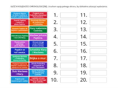 "ZEMSTA" - plan wydarzeń 