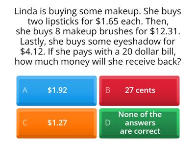 Adding and subracting decimals